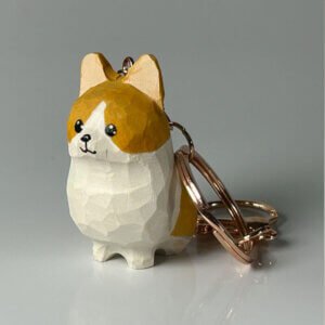 Corgi-Sculpture-Keychain