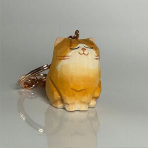 Orange Tabby Sculpture Keychain